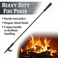 BenefitUSA New Campfire Fireplace Fire Poker Tool Extra Long 26.5"  Black - B01MR77O4N